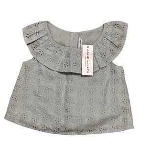 Janie and Jack Blue Eyelet Blouse - Toddler Girls 3T - NWT